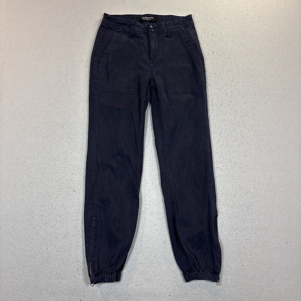 Liverpool‎ Jogger Zip at Ankle Women 25/0   Blue   Pockets Stretch